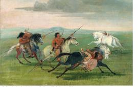 painting of men on horses