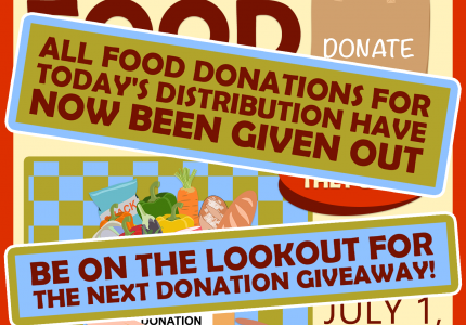 ATTENTION: Food Giveaway Has Concluded!
