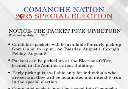 Pre-Packet Information for Upcoming Special Election