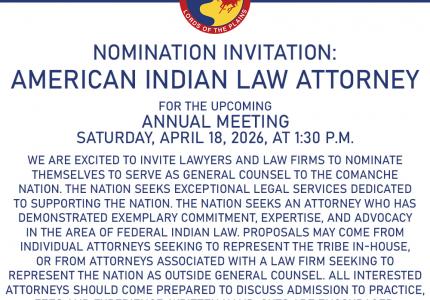Nomination Invitation: Indian Law Attorney