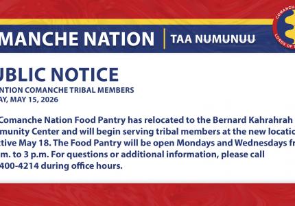 Comanche Nation Food Pantry Has Relocated