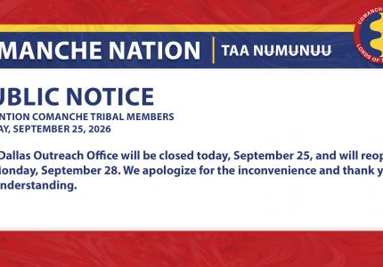 Dallas Outreach Office Closure 9.25.26