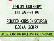 2026 Easter Hours.Gift Shop