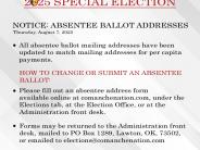 Absentee ballot address change request