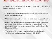 Special Runoff Election Absentee Ballots in Transit