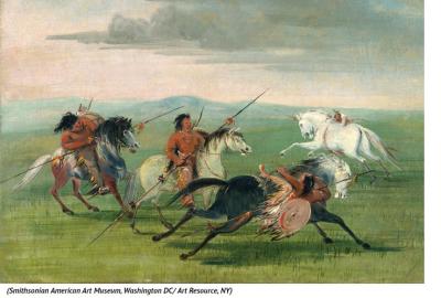 painting of men on horses