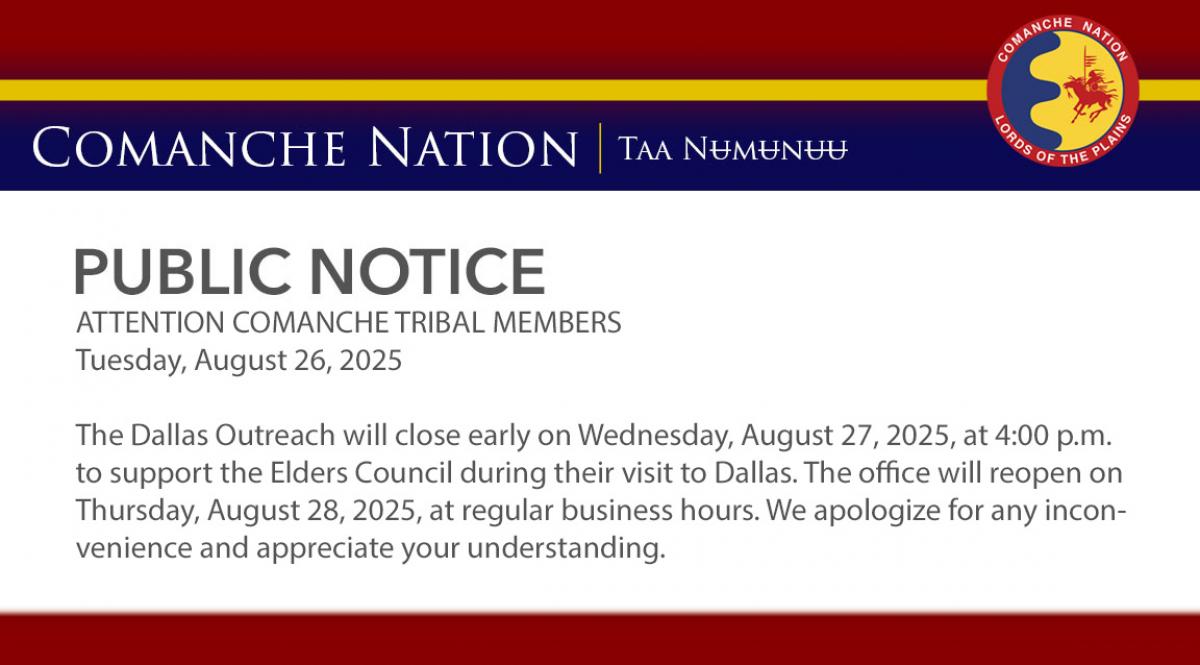 Dallas Outreach Office Closure 8.27.25