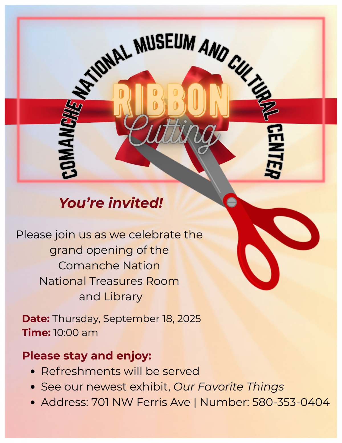 Ribbon Cutting - Comanche Nation National Treasures Room and Library