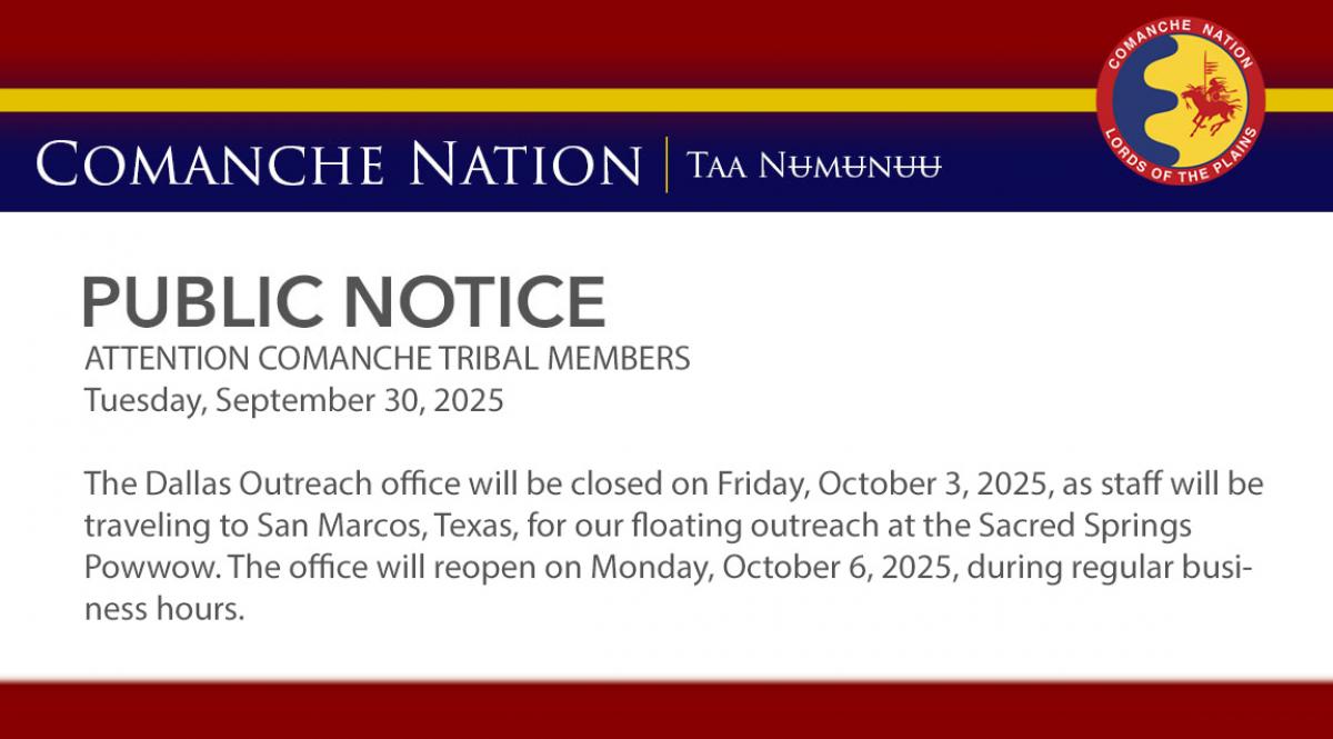 Dallas Outreach Office Closure 10.3.25