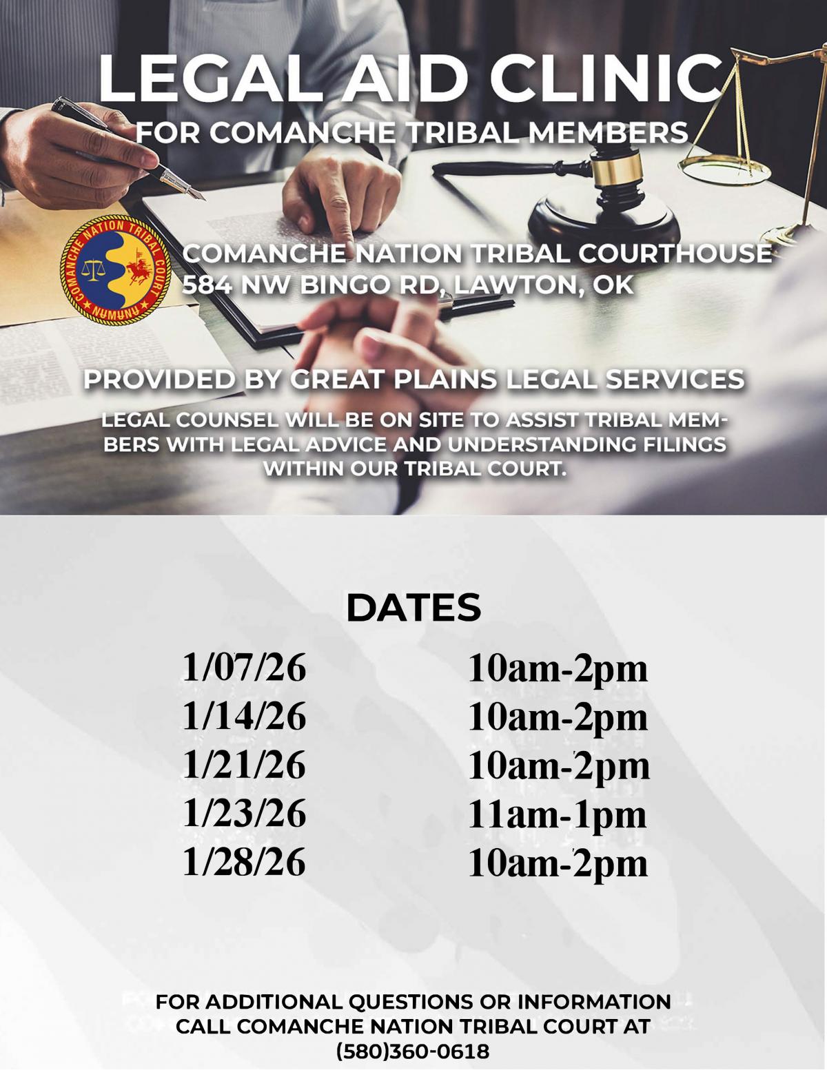 Friday Legal Aid Clinic - Jan 2026