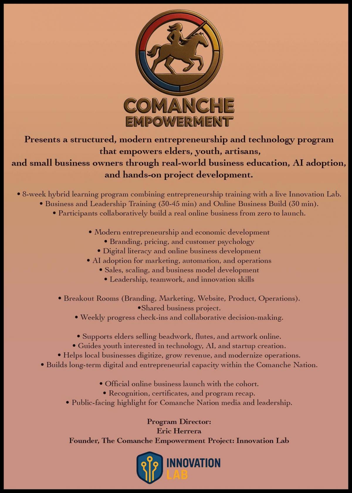 Comanche Nation Empowerment Project: Innovation Lab