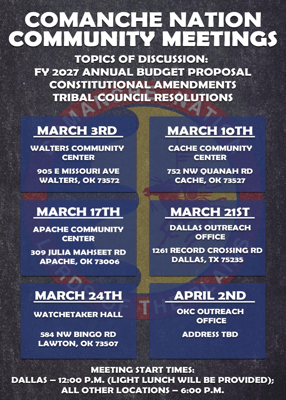 2026 Community Meetings