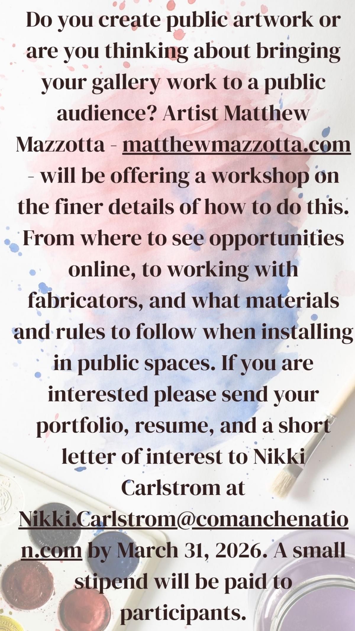 Artist Workshop by Matthew Mazzotta