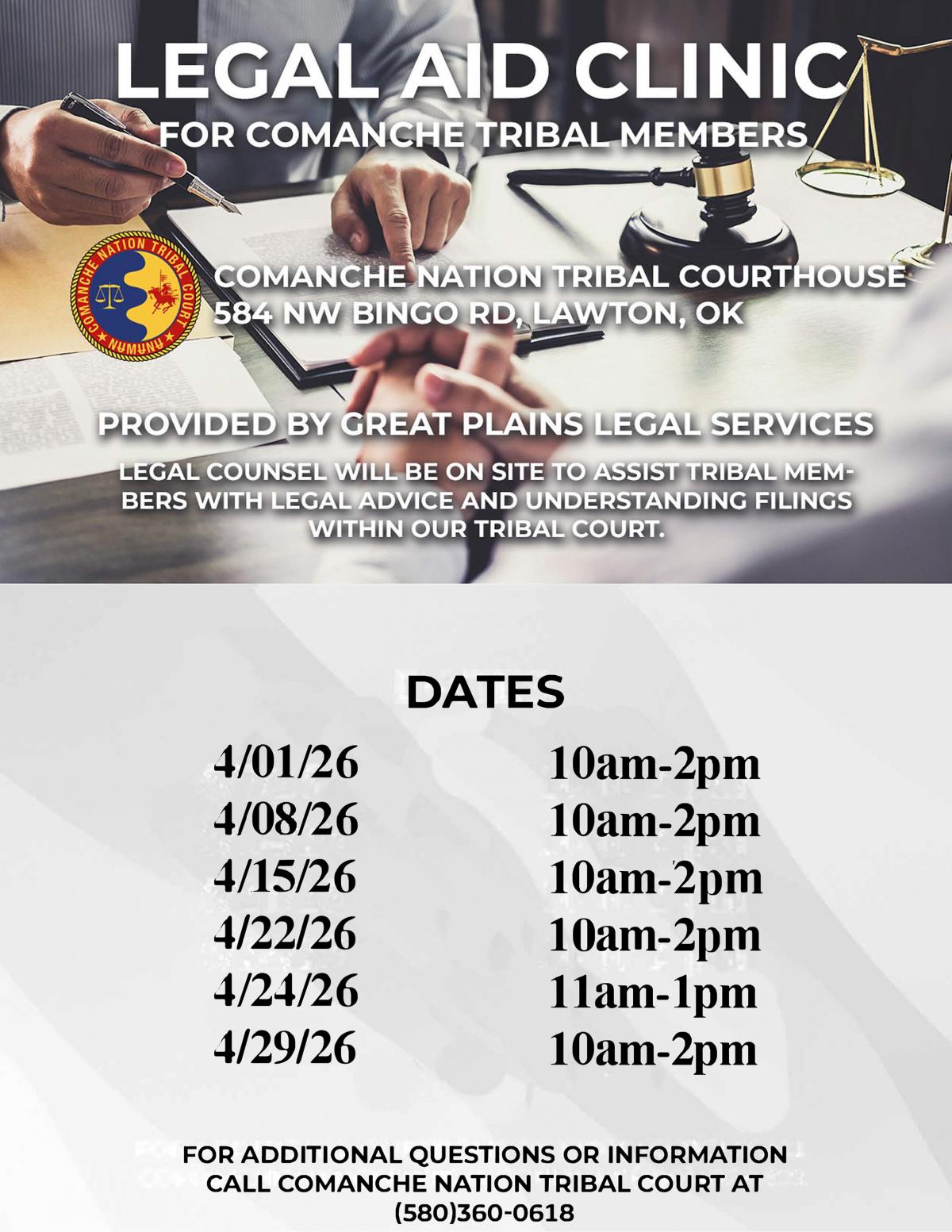 Legal Aid Friday Clinic - April 2026