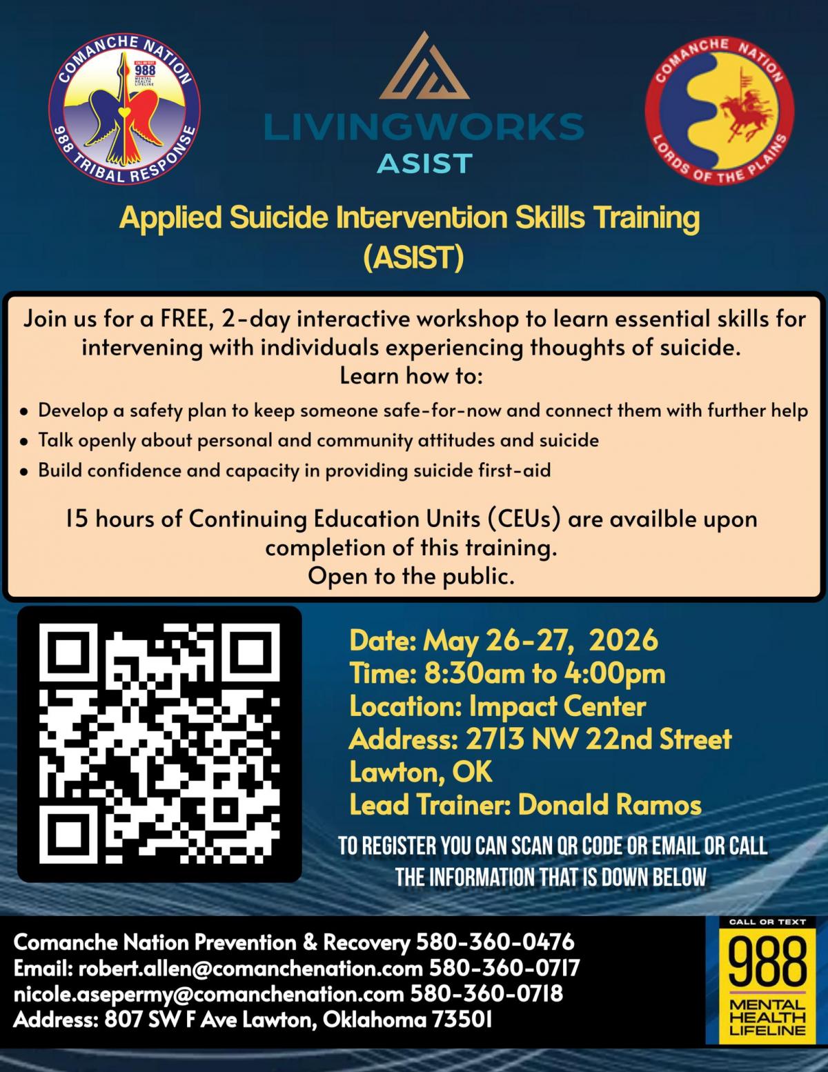 Applied Suicide Intervention Skills Training (ASIST)