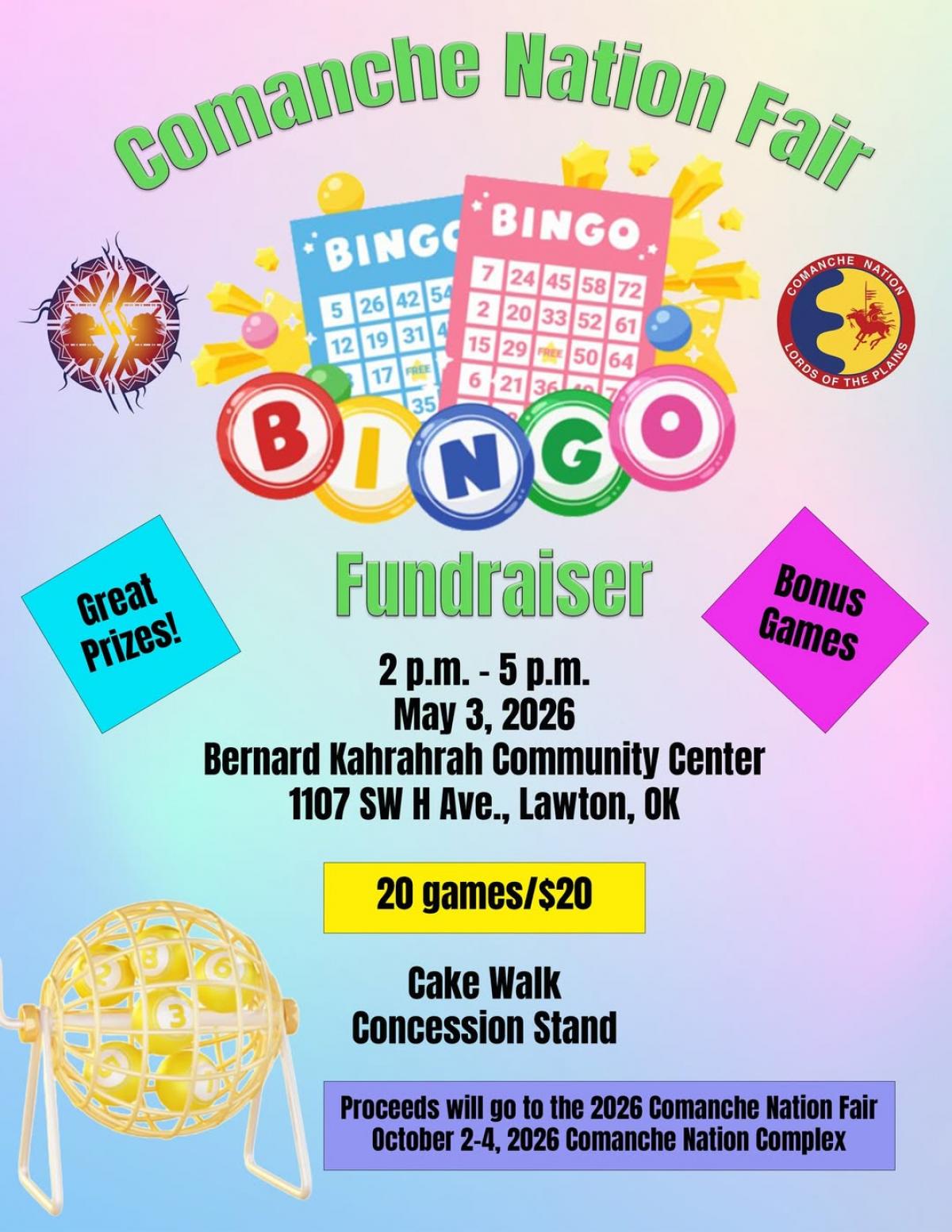 Comanche Nation Fair Bingo Fundraiser