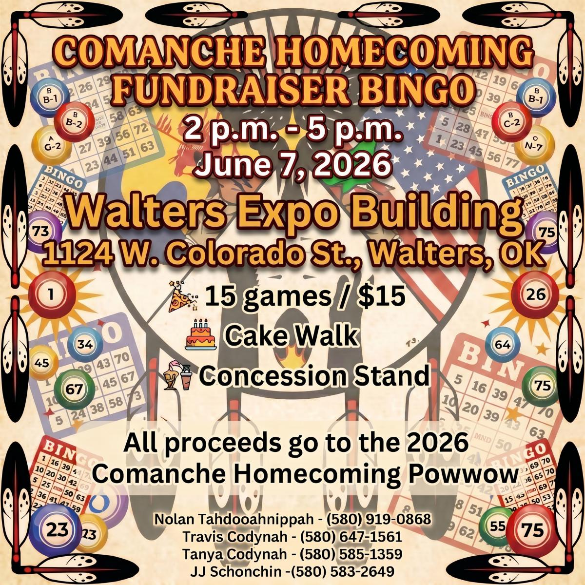 Comanche Homecoming Fundraiser Bingo