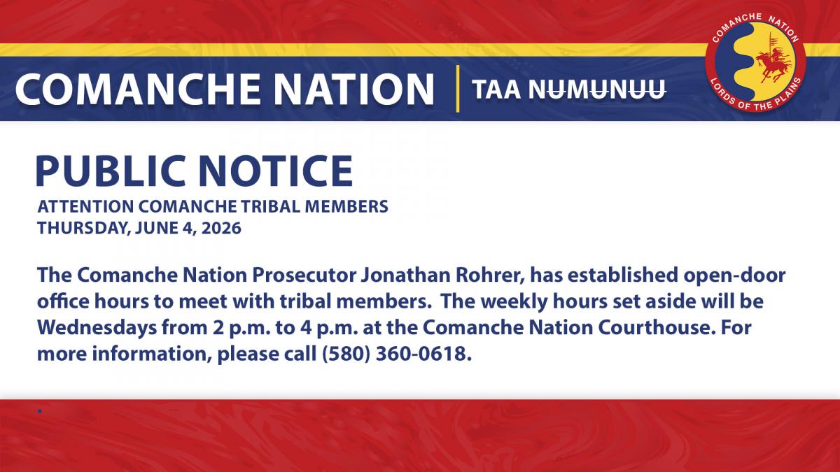 Tribal Court Prosecutor Offers Open-Door Hours 