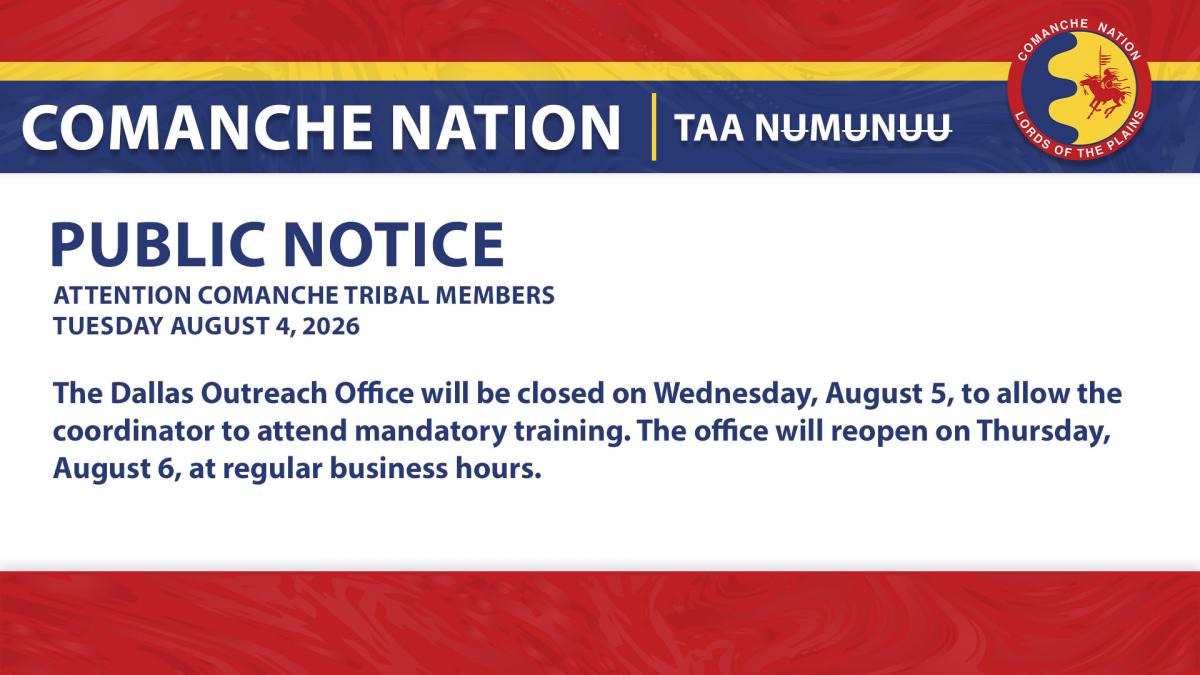 Dallas Outreach Office Closure 8.5.26