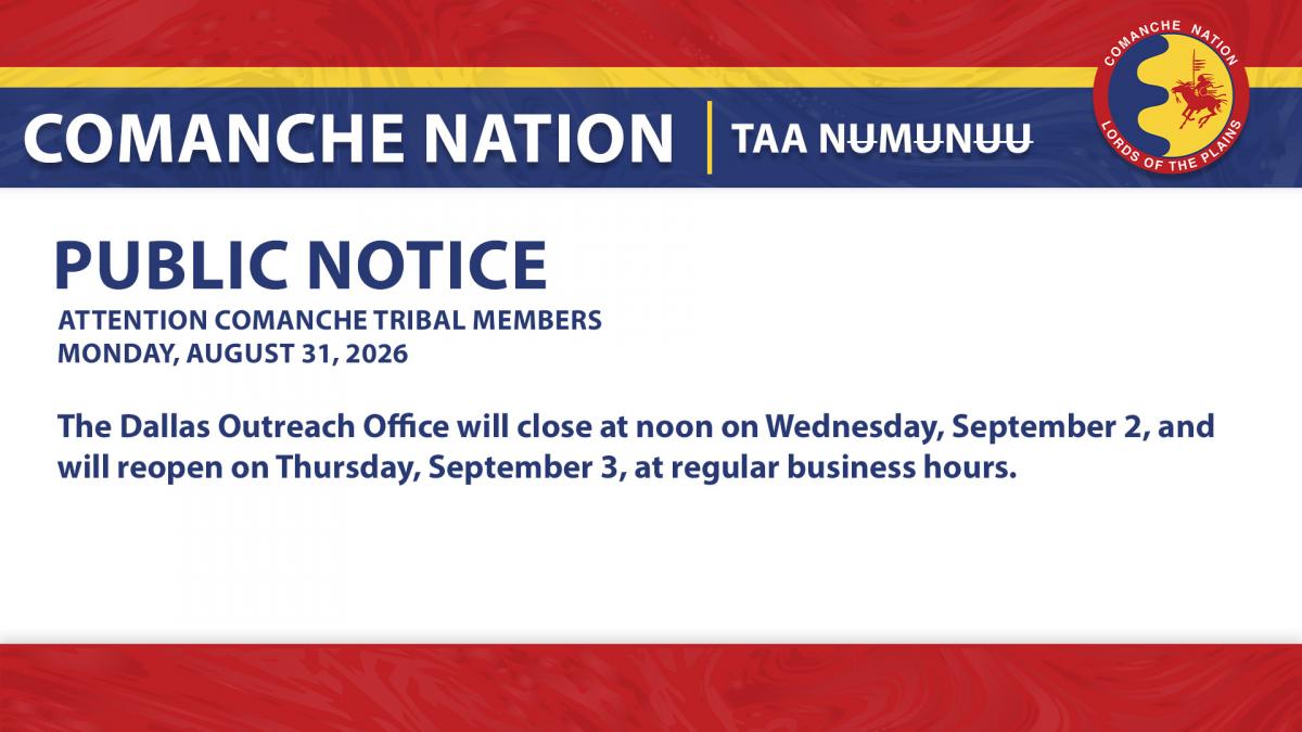 Dallas Outreach Office, Noon Closure 8.2.26