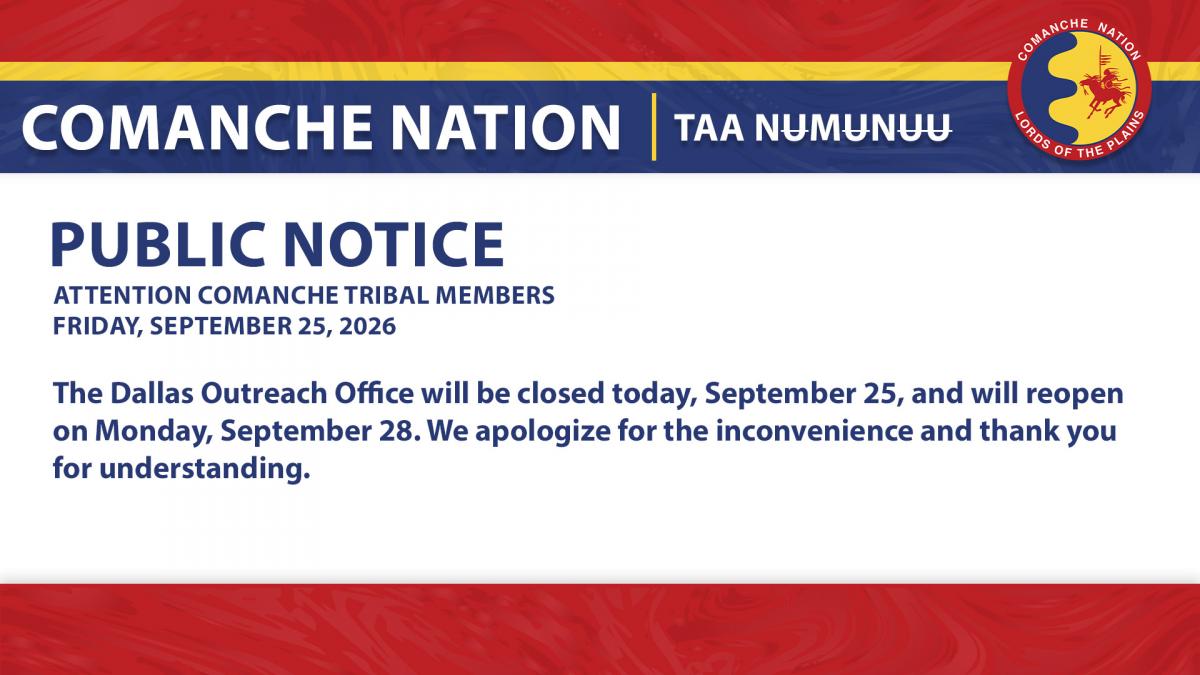 Dallas Outreach Office Closure 9.25.26