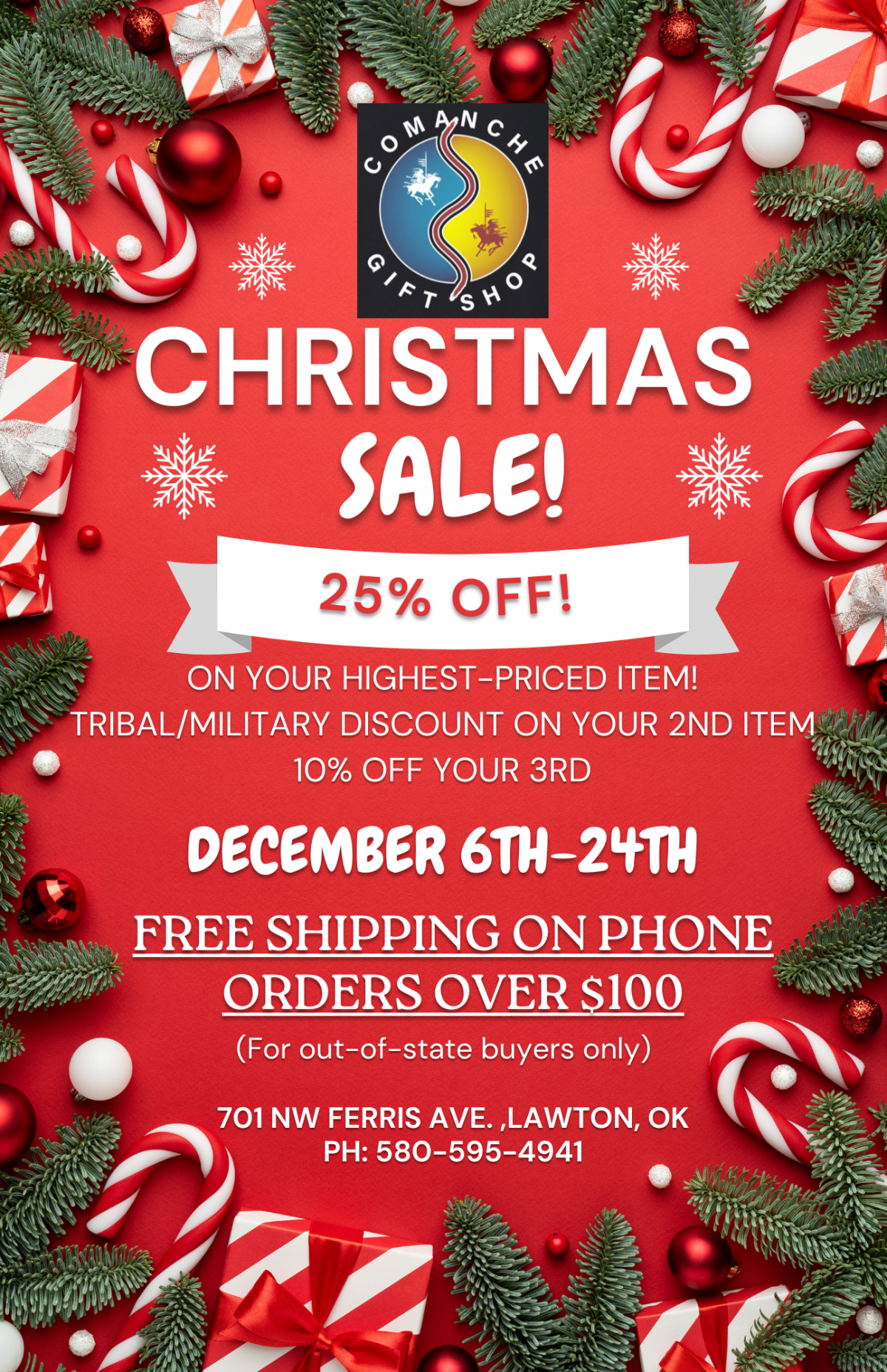 Comanche Gift Shop Christmas Sale