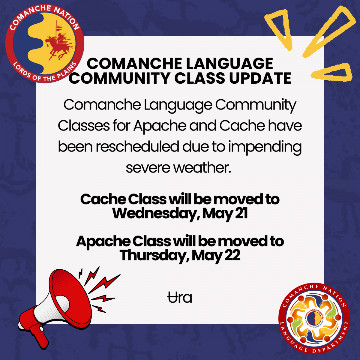 Language Classes Rescheduled Due to Weather