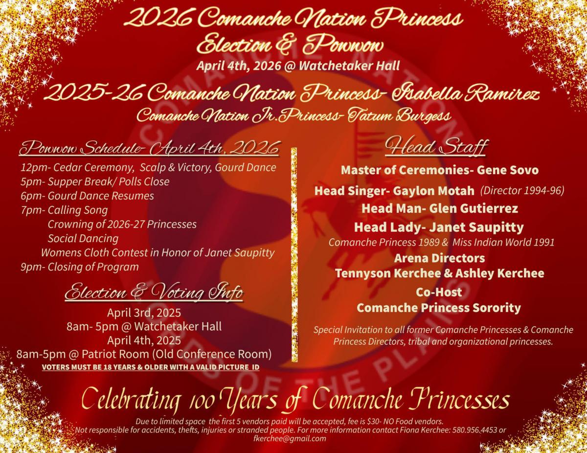 2026 Comanche Nation Princess Election & Powwow