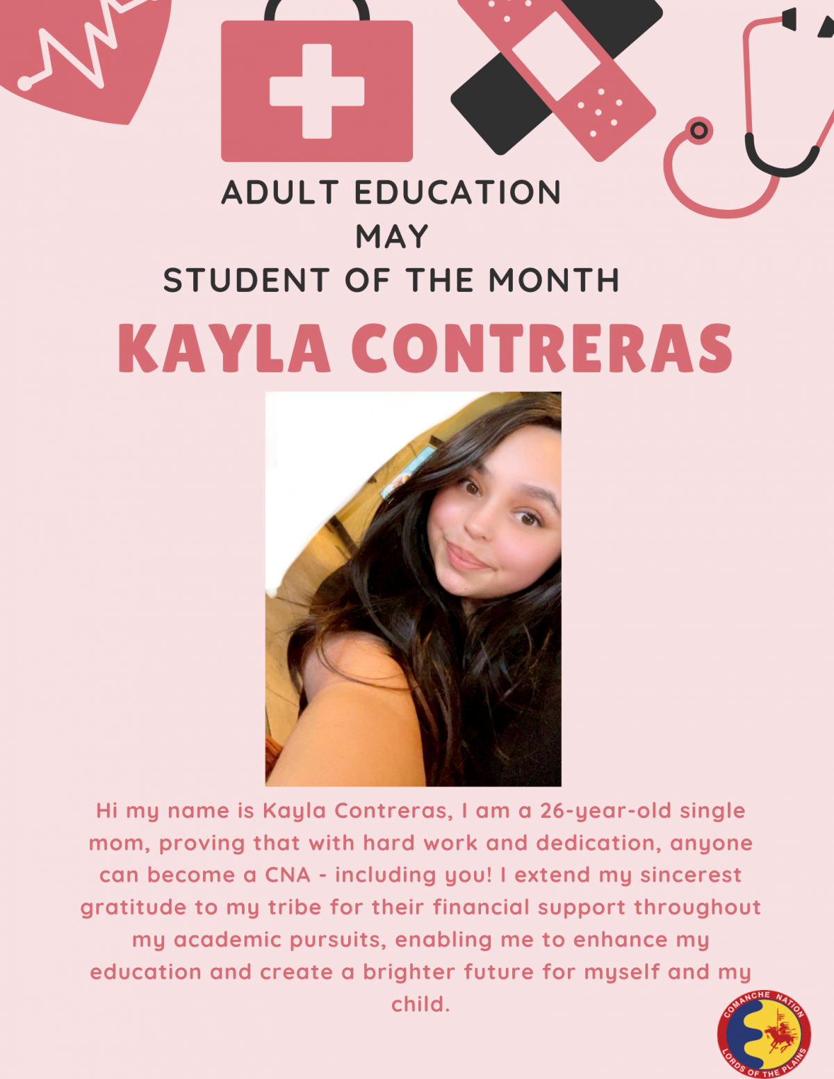 Higher Education May 2025 Student of the Month: Kayla Contreras