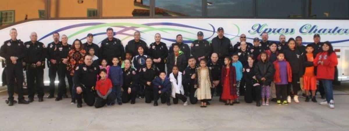 group of law enforcement and families