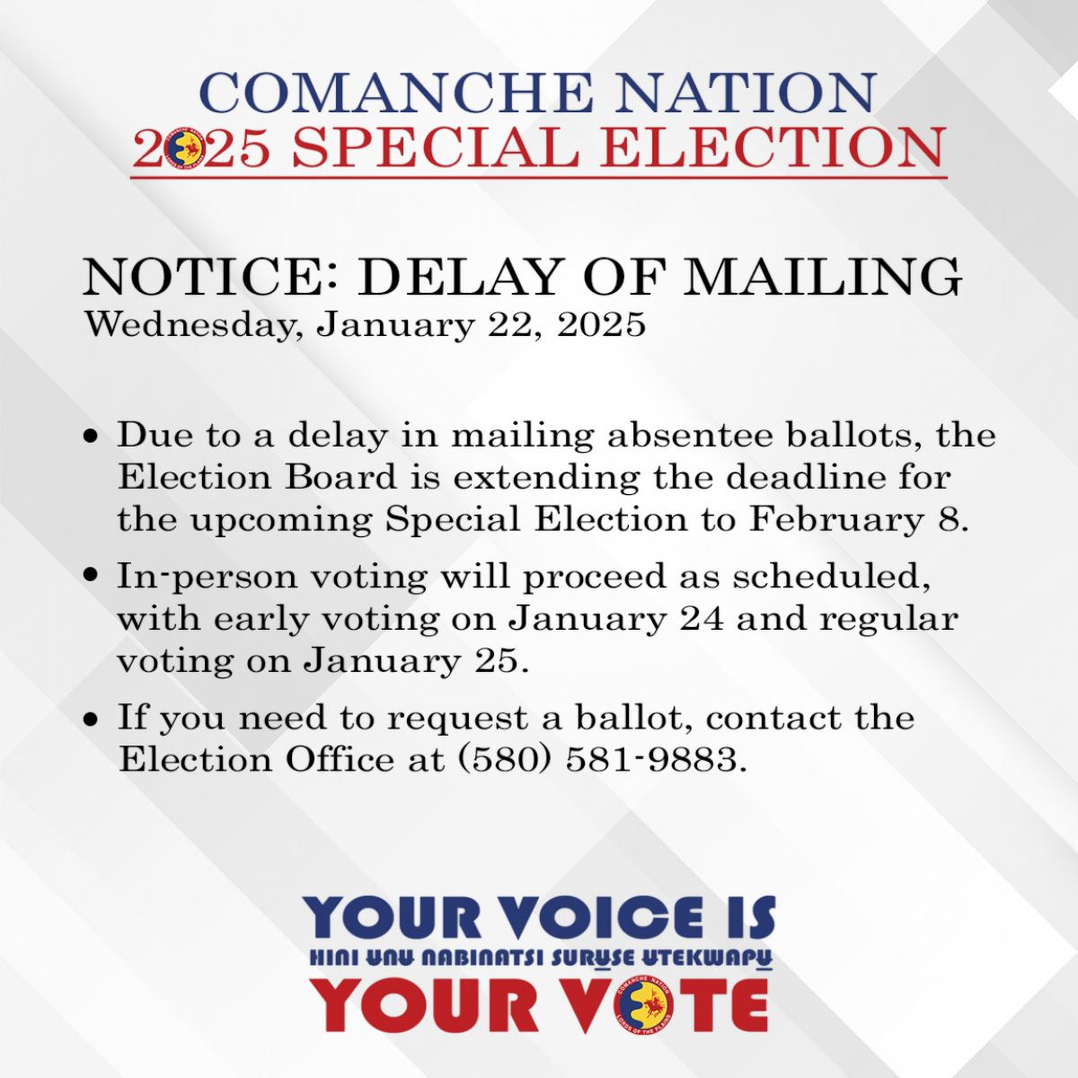 Delay in Absentee Mailing Ballots