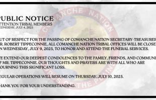 Office Closure, To Honor and Attend Services for Mr. Tippeconnie