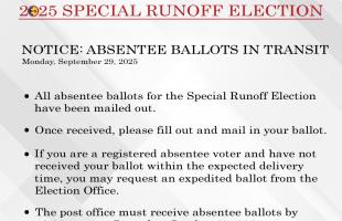 Special Runoff Election Absentee Ballots in Transit