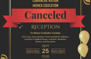 Higher Education Graduate Reception Canceled