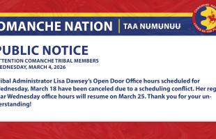 Tribal Administrator's Open Door Office Hours Canceled 3.18.26