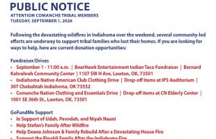 PSA: Indiahoma Fire Relief, Donations, Fundraisers and Drives