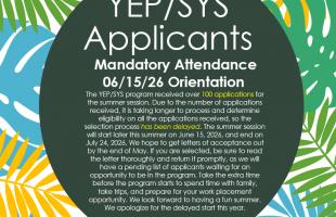 YEP/SYS Applicant Mandatory Orientation